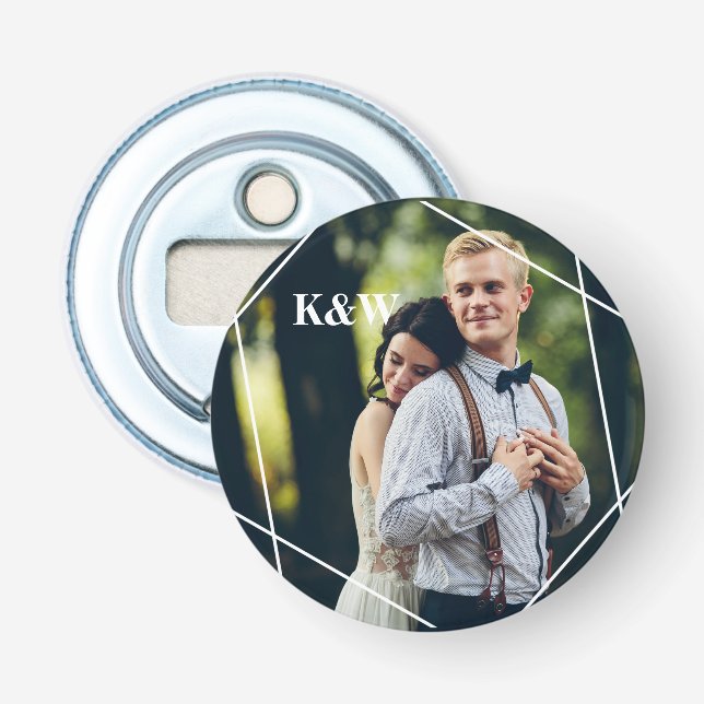 Trendy Monogram Photo Bottle Opener (Front)