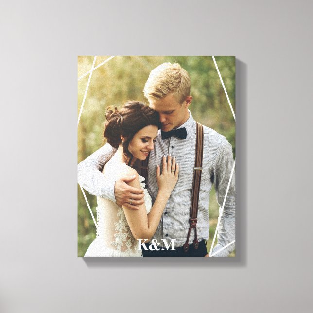 Trendy Monogram Photo Canvas Print (Front)