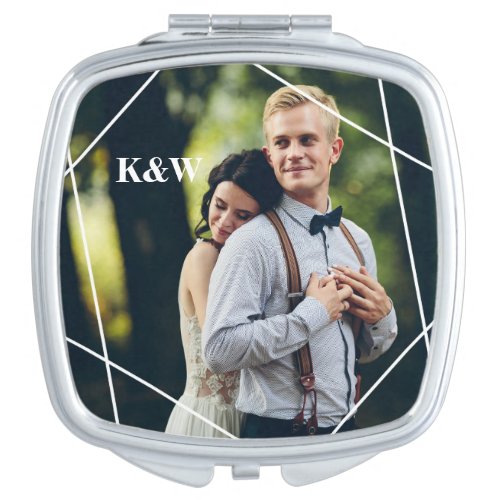 Trendy Monogram Photo Compact Mirror