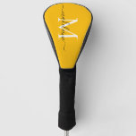 Trendy Monogram Pineapple Yellow &amp; Black  Golf Head Cover at Zazzle