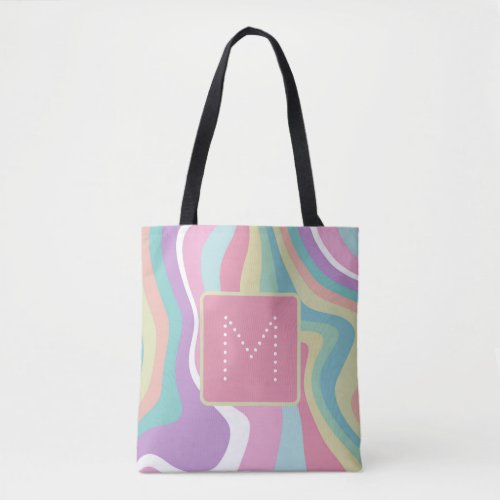 Trendy Monogram Retro Pattern Tote Bag