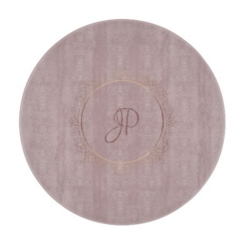 Trendy Monogram Rose Gold Elegant Template Cutting Board