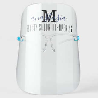 Trendy Monogram Salon Reopening Covid Safe Face Shield