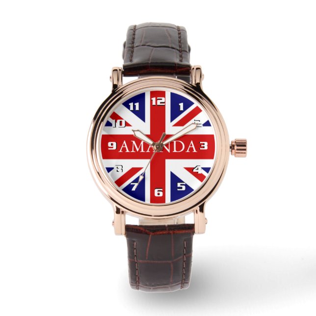 Trendy Monogram Union Jack Watch (Front)
