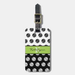 Trendy Monogram Volleyball Luggage Tag