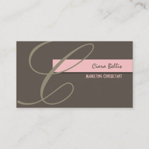 Trendy monogram with retro colors business cards