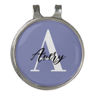 Trendy Monogram with Script Name Overlay Golf Hat Clip