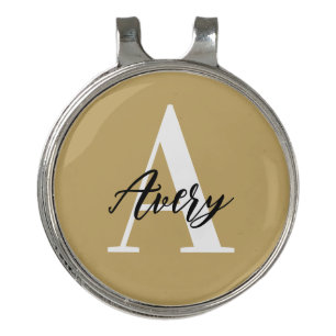 Trendy Monogram with Script Name Overlay Golf Hat Clip