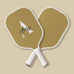 Trendy Monogram with Script Name Overlay Pickleball Paddle