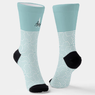 Trendy Monogram with Script Name Overlay Socks