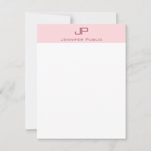 Trendy Monogrammed Blush Pink Simple Template