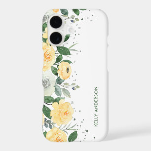 Trendy Monogrammed Botanical Watercolor iPhone 17 Case