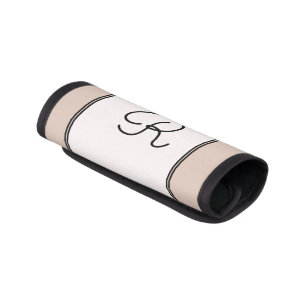 Trendy Monogrammed Initial Girly Pink White Black  Luggage Handle Wrap