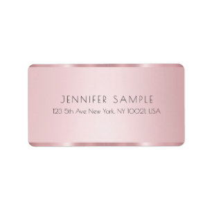 Trendy Monogrammed Rose Gold Elegant Address Label