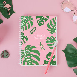 Trendy Monstera Palm Leaves Notebook