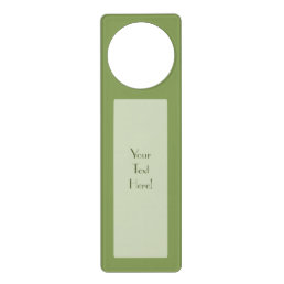 Trendy Moss Green Background Color Customize this Door Hanger
