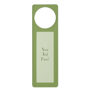 Trendy Moss Green Background Color Customize this Door Hanger