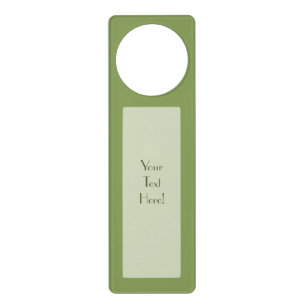 Trendy Moss Green Background Color Customize this Door Hanger