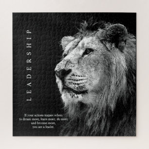 Trendy Motivational Leadership Lion Jigsaw Puzzle