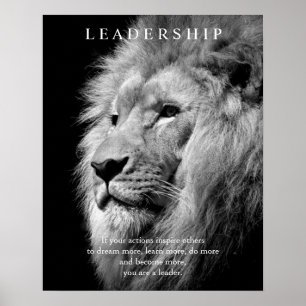Trendy Motivational Leadership Lion Poster