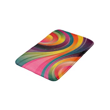Trendy Multi Color Abstract Whirl Design Bath Mat by Abstract_City at Zazzle