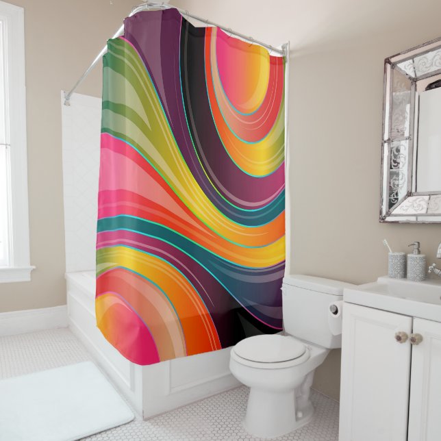 Trendy Multi Color Shower Curtain (In Situ)