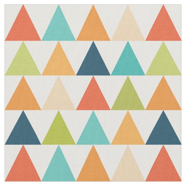 Trendy Multi Colored Triangles Fabric (Close Up)