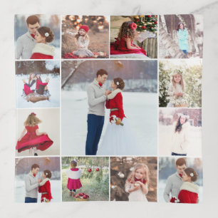 Trendy Multi Photo Collage Trinket Tray