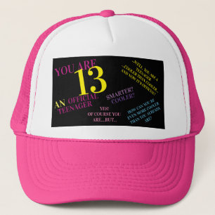 Trendy Multicolor Official Teenager 13th Birthday Trucker Hat