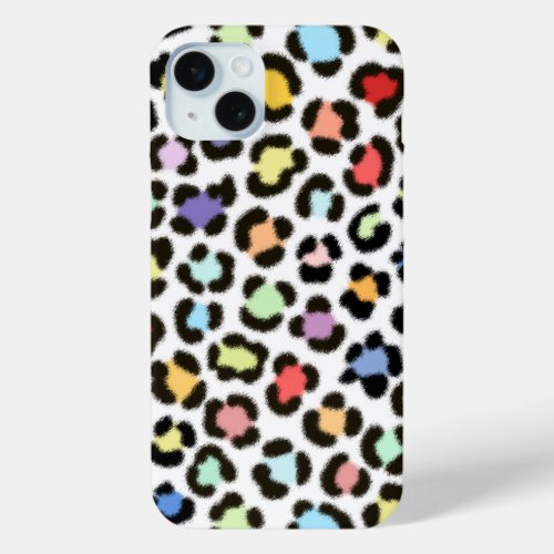 Trendy Multicolored Leopard Fur Effect Pattern iPhone 15 Plus Case