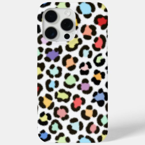 Trendy Multicolored Leopard Fur Effect Pattern iPhone 15 Pro Max Case