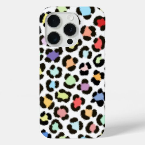 Trendy Multicolored Leopard Fur Effect Pattern iPhone 15 Pro Case