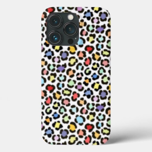 Trendy Multicolored Leopard Fur Effect Rpt Pattern iPhone 13 Pro Case