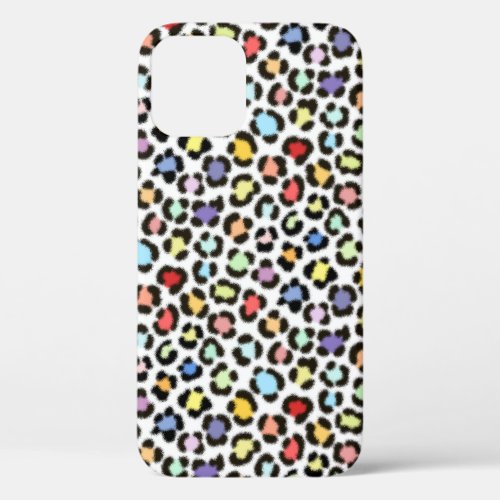 Trendy Multicolored Leopard Fur Effect Rpt Pattern iPhone 12 Case