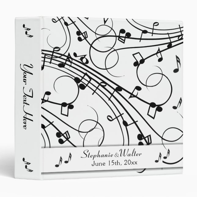 Trendy Music Design 3 Ring Binder (Front/Spine)