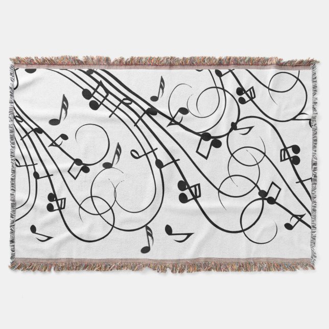 Trendy Music Design Throw Blanket (Front)