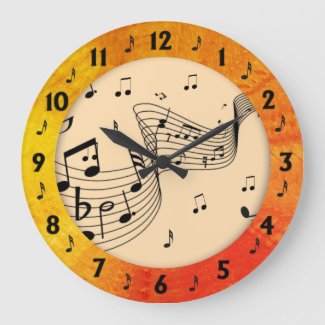 Trendy Music Tangerine Round Wall