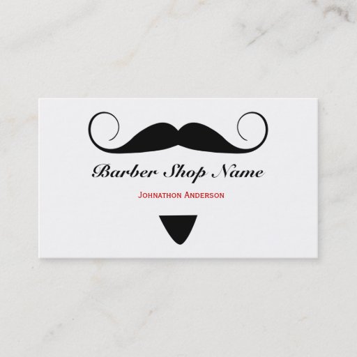 Customizable Trendy Mustache Barber Shop Hair Stylist For Men Business Cards