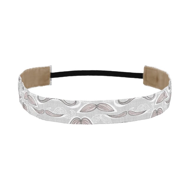 Trendy Mustache Pattern Athletic Headband (Front)