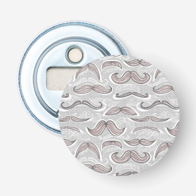 Trendy Mustache Pattern Bottle Opener (Front)