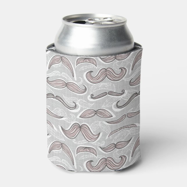 Trendy Mustache Pattern Can Cooler (Can Front)