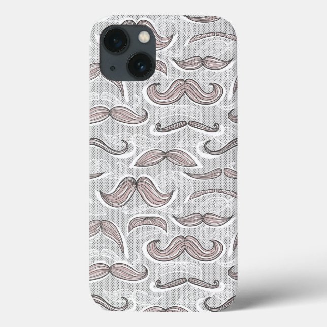 Trendy Mustache Pattern Case-Mate iPhone Case (Back)