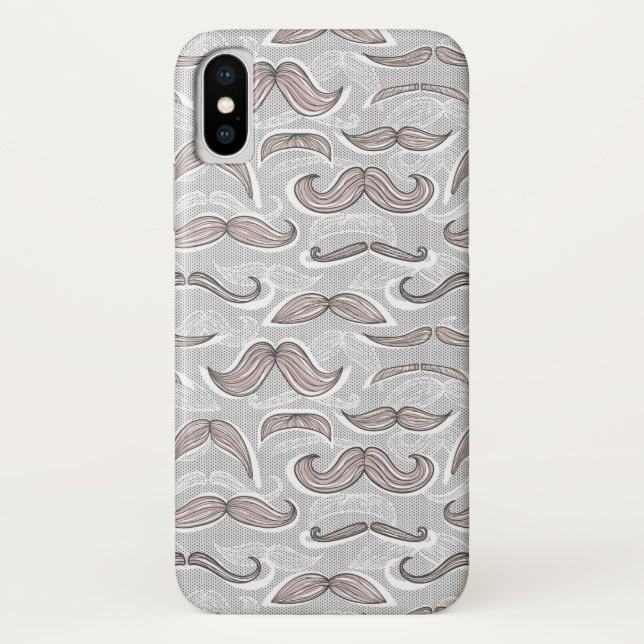 Trendy Mustache Pattern Case-Mate iPhone Case (Back)