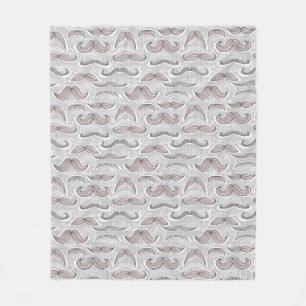 Trendy Mustache Pattern Fleece Blanket