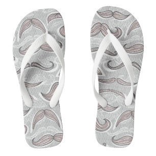 Trendy Mustache Pattern Flip Flops