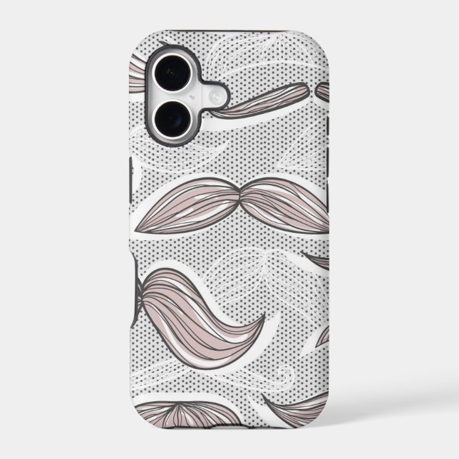 Trendy Mustache Pattern Iphone Case (Back)