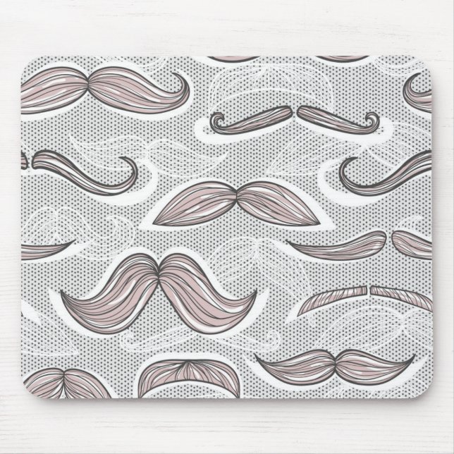 Trendy Mustache Pattern Mouse Pad (Front)