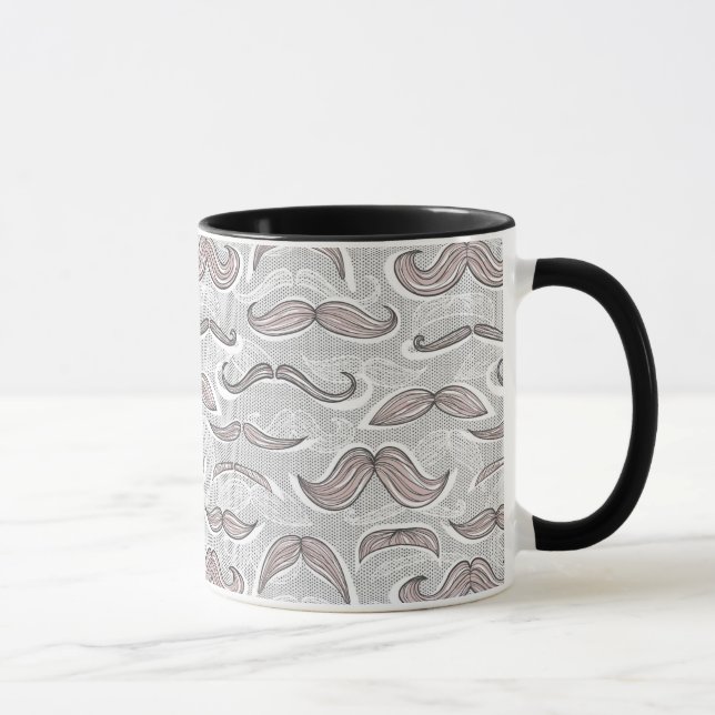 Trendy Mustache Pattern Mug (Right)