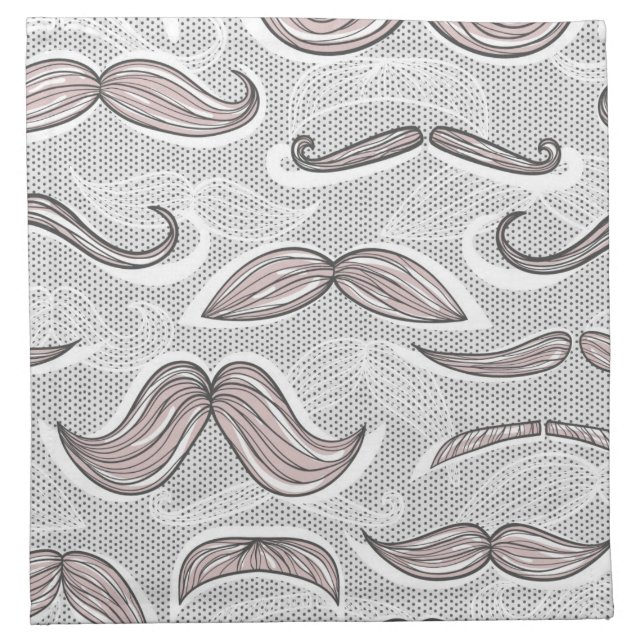 Trendy Mustache Pattern Napkin (Front)