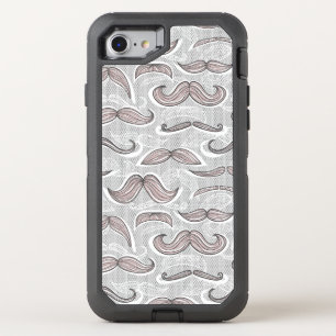 Trendy Mustache Pattern OtterBox Defender iPhone SE/8/7 Case